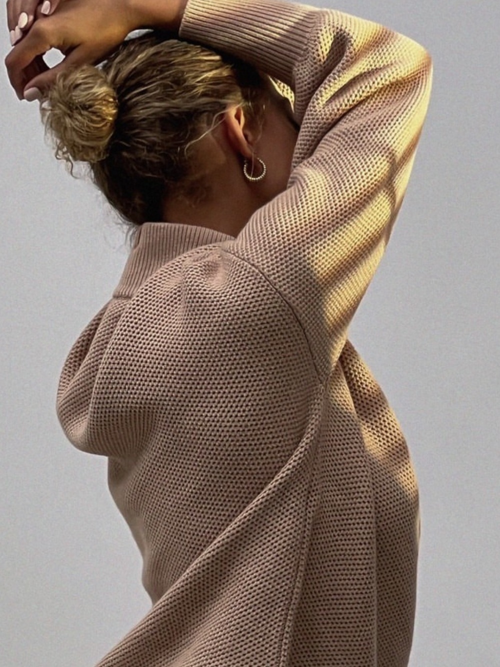 LUNYA Cozy Knit Hoodie Cardigan in Taupe NWOT